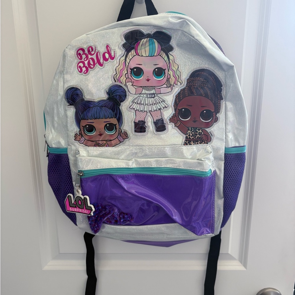 L.O.L. Surprise! Silver and Purple Kids Backpack